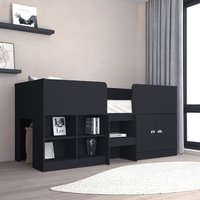 Ocala Wooden Low Sleeper Bed With Storage In Dark Grey