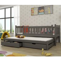 Alcoa Wooden Day Bed With Bonnell Mattress And Trundle In Graphite
