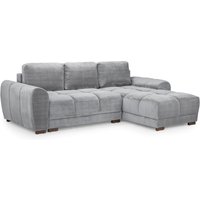 Aztec Plush Velvet Corner Sofa Bed In Grey