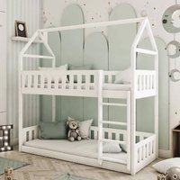 Pecos Wooden Bunk Bed With Foam Mattress In White