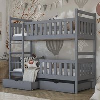Meaford Wooden Bunk Bed Without Mattress In Matt Grey