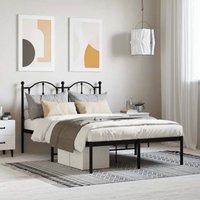 Bolivia Metal Small Double Bed With Headboard In Black