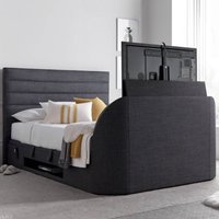 Alton Fabric Ottoman Storage Super King Size TV Bed In Slate