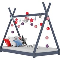 Natara Medium Wooden Children Bed In Grey