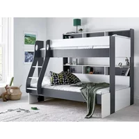 Bedmaster Oliver Grey and White Triple Bunk Bed Frame - 3ft Single