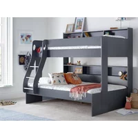 Bedmaster Oliver Onyx Grey Triple Bunk Bed Frame - 3ft Single