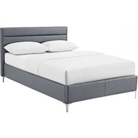 Agneza PU Leather King Size Bed In Grey