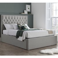 Wilmot Fabric Ottoman Storage Double Bed In Grey