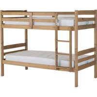 Pavia Wooden Bunk Bed With Ladder In Natural Wax