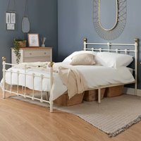 Atalla Metal Small Double Bed In Cream