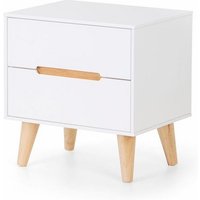 Abrina Bedside Cabinet In Matt White And Oak