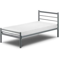 Accalia Metal Single Bed In Aluminium Finish