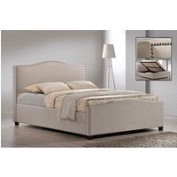 Brunswick Fabric Storage Ottoman Double Bed In Sand