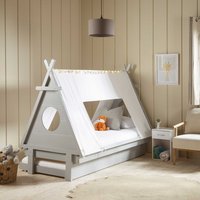 Kid’s Grey Teepee Style Bed with Canopy and Pull-Out Trundle - 3FT Single