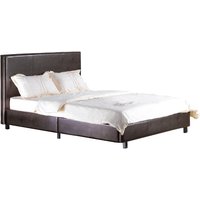 Heartlands Furniture Fusion Small Double Brown Faux Leather Leather Bed
