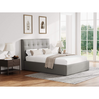 Snuggle Beds Harper Faux Leather King Size Grey Ottoman Bed