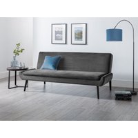 Julian Bowen Gaudi Curled Base Sofabed Small Single Grey Velvet Sofa Bed