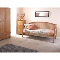 GFW Madrid Wooden Day Bed Only Single Oak Stowaway Bed
