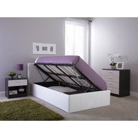 GFW Side Lifting Ottoman Single White Leather Ottoman Bed