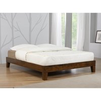 Heartlands Furniture Charlie Platform Bed Rustic Oak King Size Rustic Oak Wooden Bed