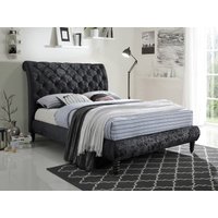 Time Living Venice King Size Black Fabric Bed
