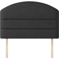 Dudley - Single - Lined Headboard - Dark Grey - Charcoal - Fabric - 3ft - Happy Beds