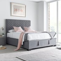 Watson - King Size - Ottoman Storage Bed - Grey - Fabric - 5ft - Happy Beds
