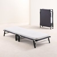 Jay-Be – Single - Hideaway Folding Bed with Rebound e-Fibre Mattress – White/Black – Metal/Fabric – 3ft