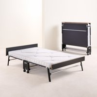 Jay-Be – Single - Grand Folding Bed with e-Pocket Mattress – White/Black – Metal/Fabric – 3ft