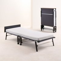 Jay-Be – Single - Rollaway Folding Bed with E-Fibre Mattress – White/Black – Metal/Fabric – 3ft