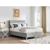Bedmaster Rhodes Grey Velvet Fabric Ottoman Bed Frame - 5ft King Size