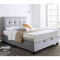 Walkworth - Double - Ottoman Bed - Light Grey - Fabric - 4ft6 - Happy Beds
