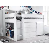 Bedmaster Ersa 3ft Single White Wooden Mid-Sleeper Bed Frame