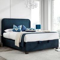 Clifton - Super King Size - Ottoman Storage Bed - Blue - Velvet - 6ft