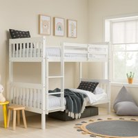 Suzie - Single - Solid Pine Bunk Bed - White - Wooden - 3ft