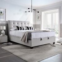 Ashbrooke - King Size - Ottoman Storage Bed - Stone Grey - Fabric - 5ft