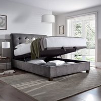 Ashbrooke - Double - Ottoman Storage Bed - Dark Grey - Velvet - 4ft6