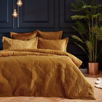 Paoletti Palmeria Duvet Cover Set - Gold Cotton - Size Super King
