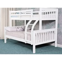Sweet Dreams Connor Triple White Wooden Bunk Bed Frame - 3ft Single
